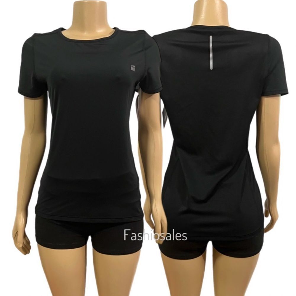Victorias Secret VSX Sport Mesh back Short Sleeve Sports T-Shirt Top black M